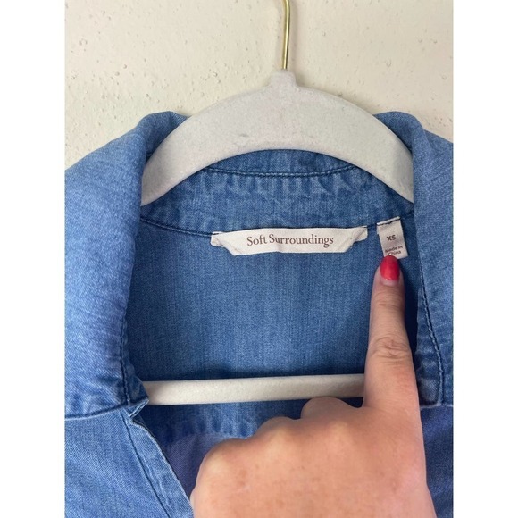 Soft Surroundings Denim Tencel Tunic Top Size XS - Picture 3 of 8